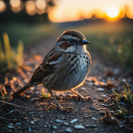 Sparrow at Sunset Glow