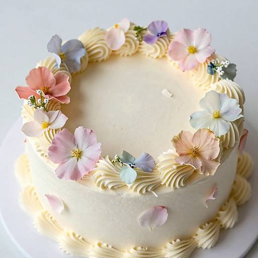 Delicate Pastel Floral Wreath Cake