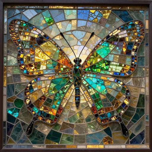 Art Nouveau Stained Glass Butterfly