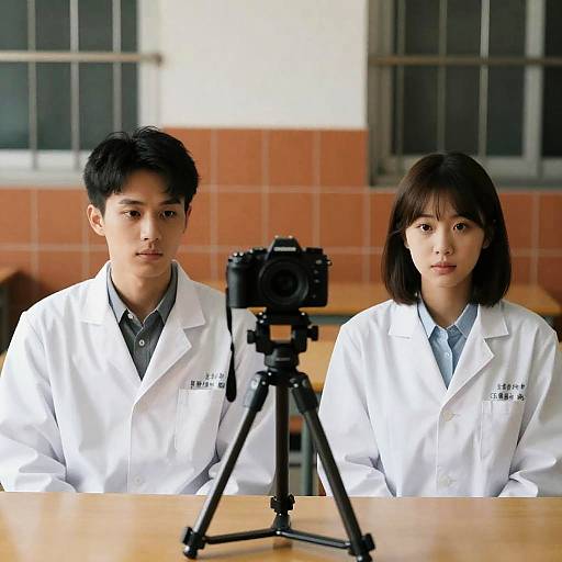 Two Scientists Recording with Camera in Lab
