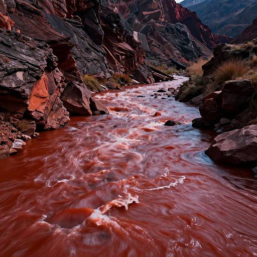 Intricately Detailed Serene Reddish River