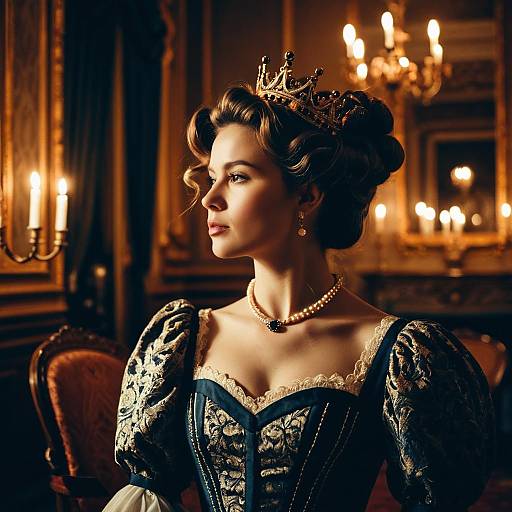 Victorian Woman with Twisted Crown Hairstyle