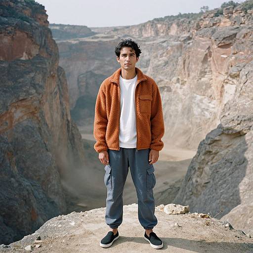 Urban Explorer in Rugged Landscape