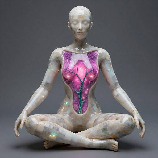 Opalized Tesserae Woman with Magenta Core