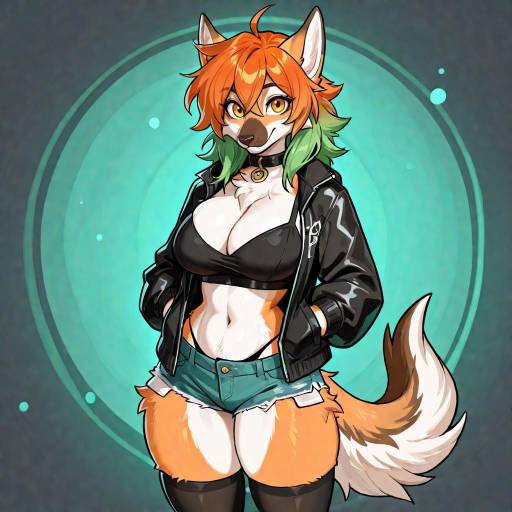 Anthropomorphic Fox Character in Casual Outfit