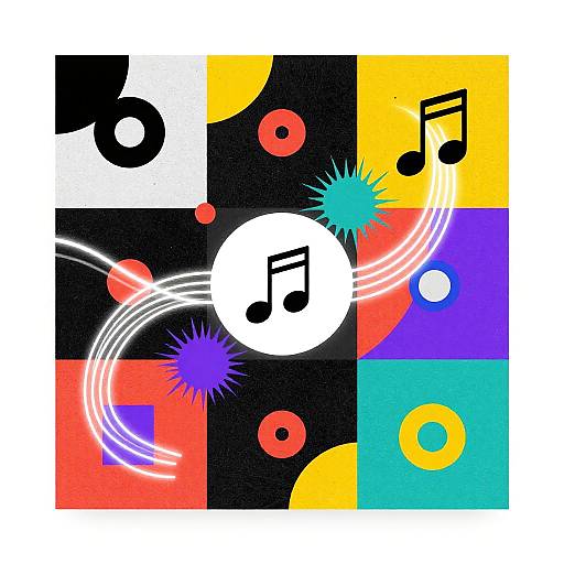 Vibrant Abstract Music Collage Cover