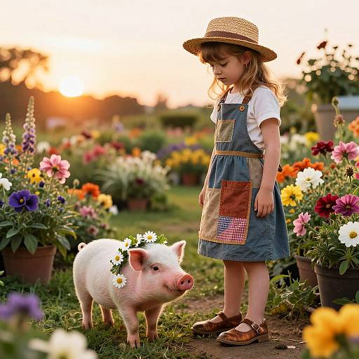 Sunset Garden Florist with Piglet