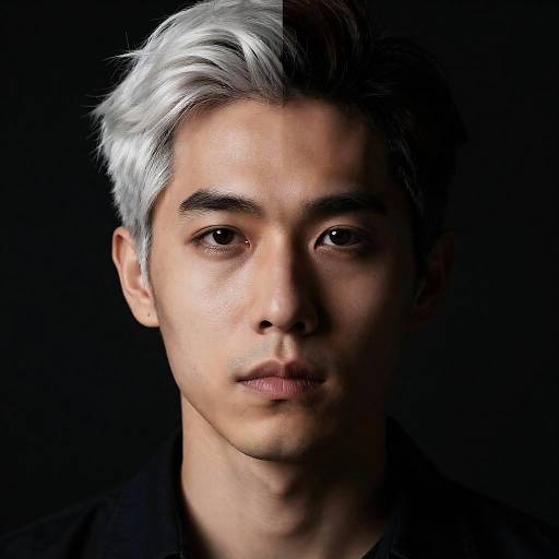 Dramatic Split-Face Portrait of a Man