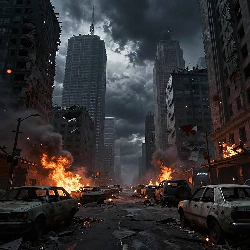 Apocalyptic Storm-Ravaged Cityscape