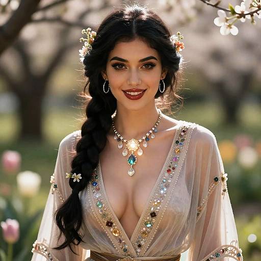 Enchanting Garden Portrait with Magical Glow