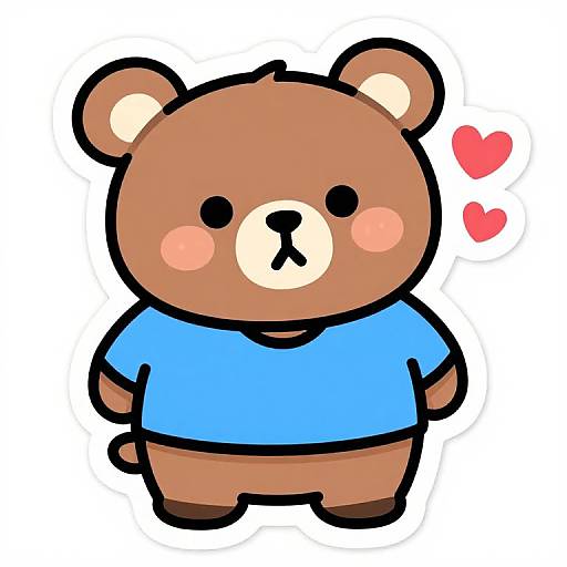 Cute Japanese Bear Graffiti Sticker