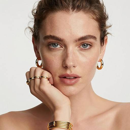 Elegant Close-Up of a Gold-Accented Woman