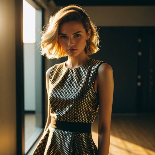Fashion Model with Comb Over Fade Hairstyle in Golden Hour Light