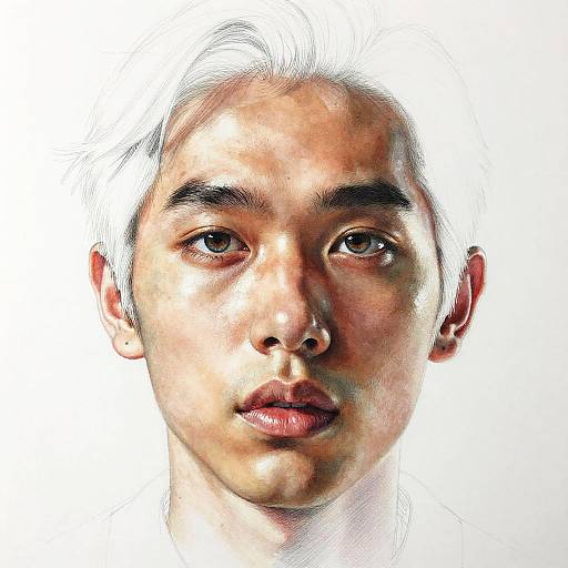 Realistic Detailed Human Face Coloring Page