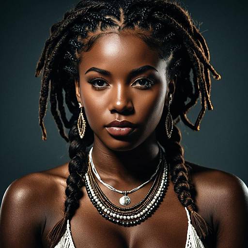 Realistic Afro Braid Style Portrait