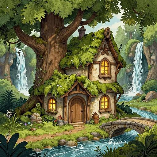 Whimsical Medieval Wizard's Tree Home