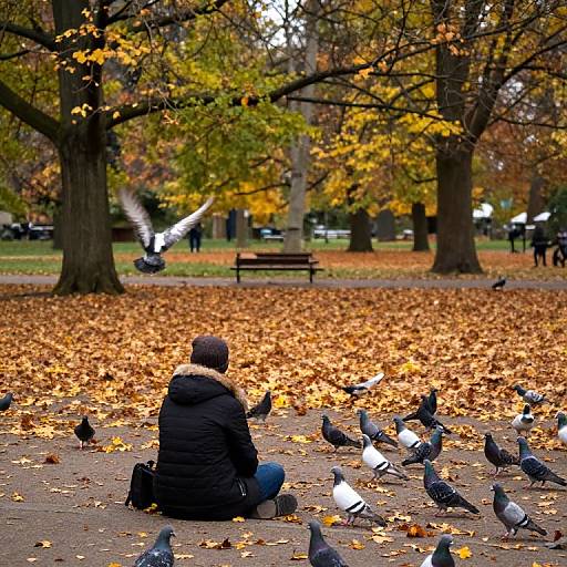 Solitary Serenity in Autumn Park