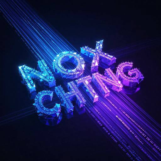 Abstract 3D AI Text Visualization