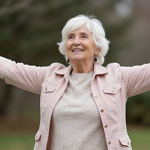 Joyful Elderly Woman Outdoors
