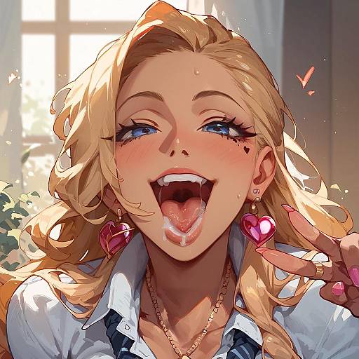 Cheerful Gyaru with Captivating Smile