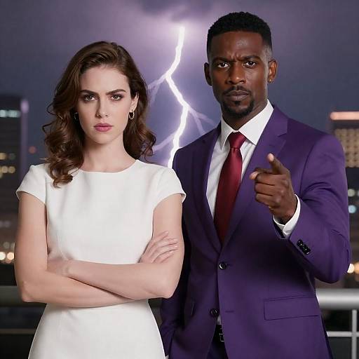 Dramatic Cityscape Encounter with Lightning