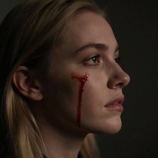 Dramatic Profile of a Bleeding Blonde