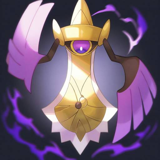 Illustration of Aegislash, pokemon in the style of Yasaikakiage