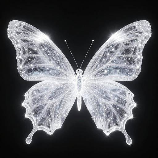 Ethereal Glowing Butterfly Digital Art