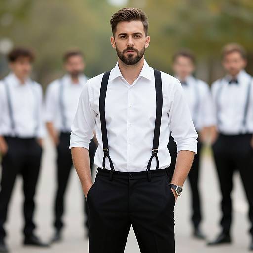 Stylish Man in Outdoor Costume