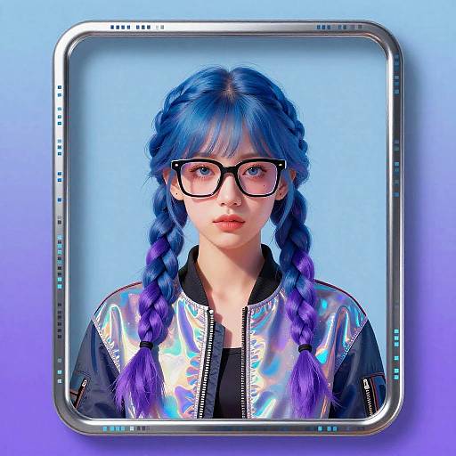Futuristic Portrait with Braided Hair