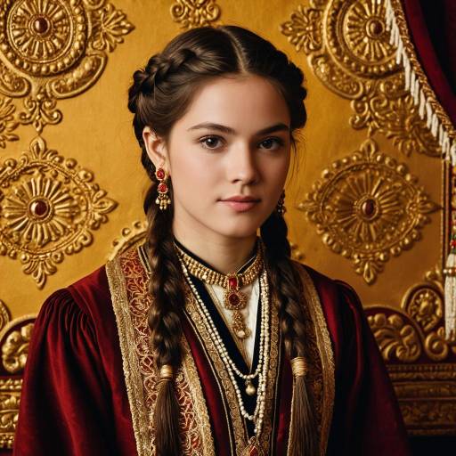 Young Woman in Traditional Eastern European Costume