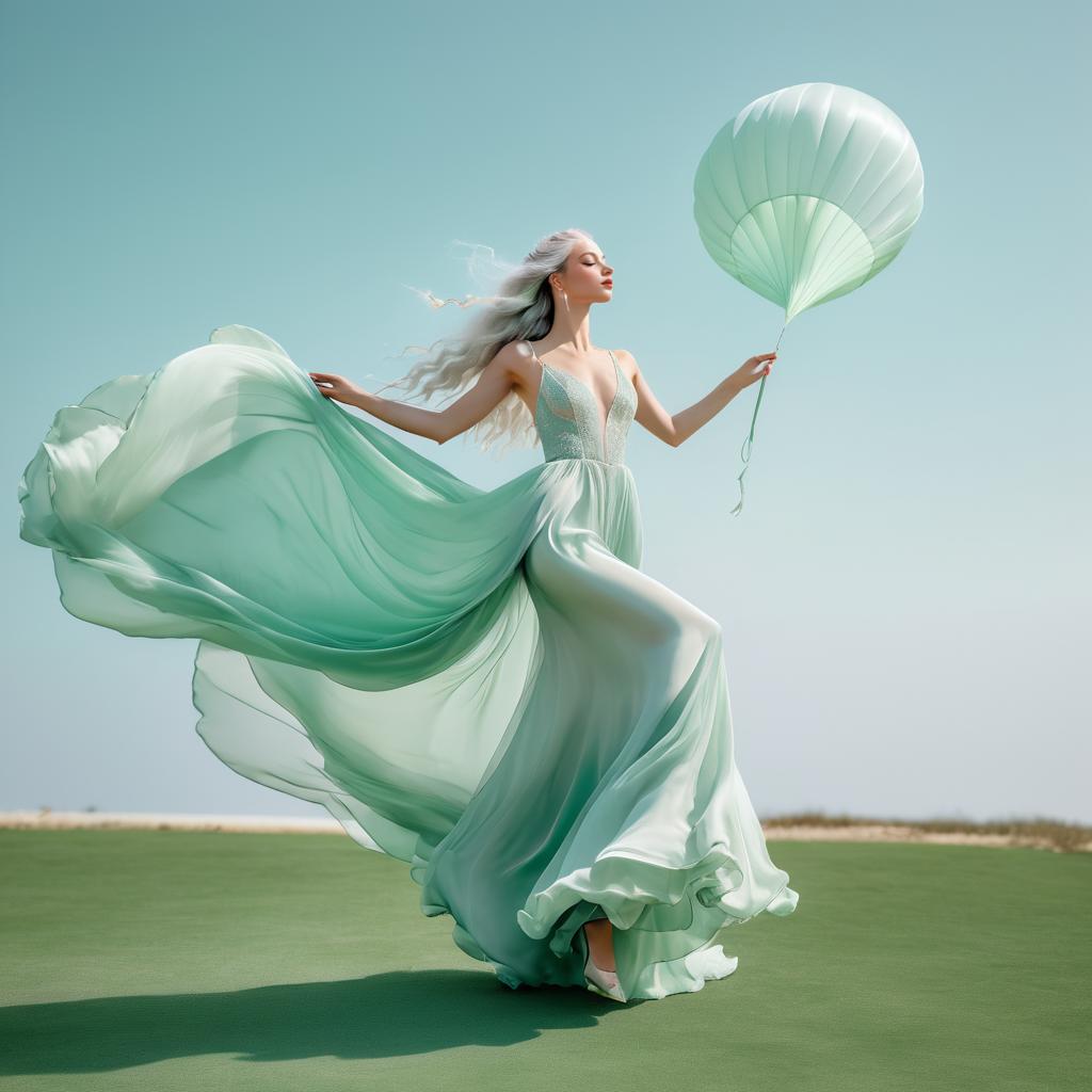 A Fairy in Seafoam Green Aesthetic