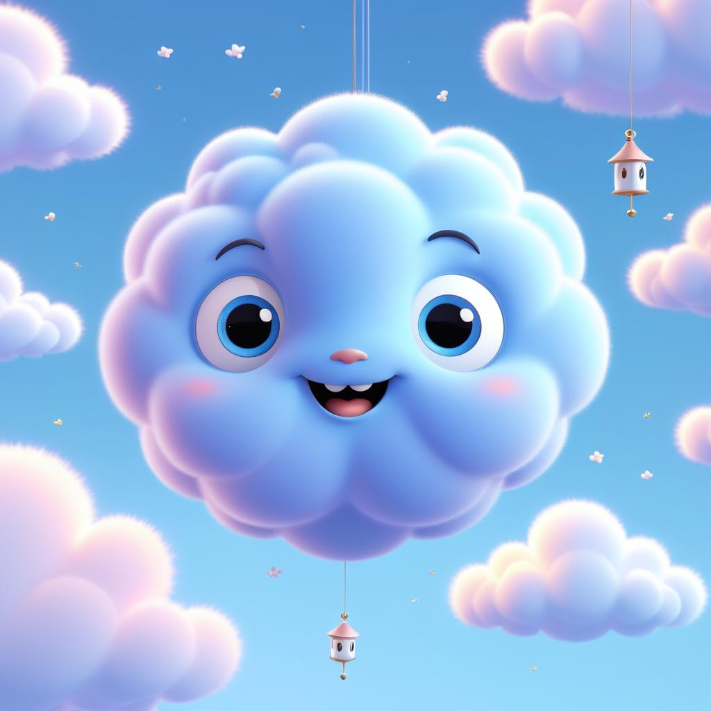 Whimsical Cloud Creature Illustration