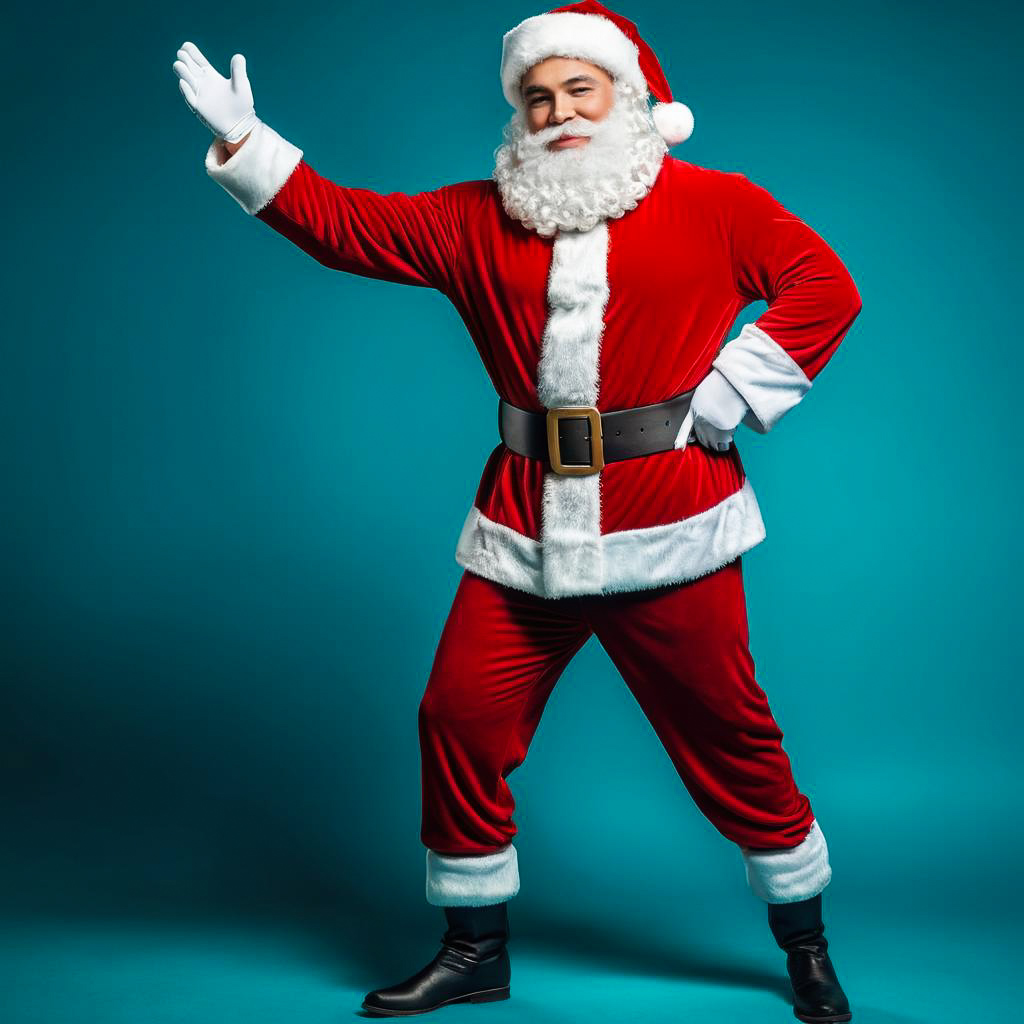 Cheerful Young Man in Santa Costume