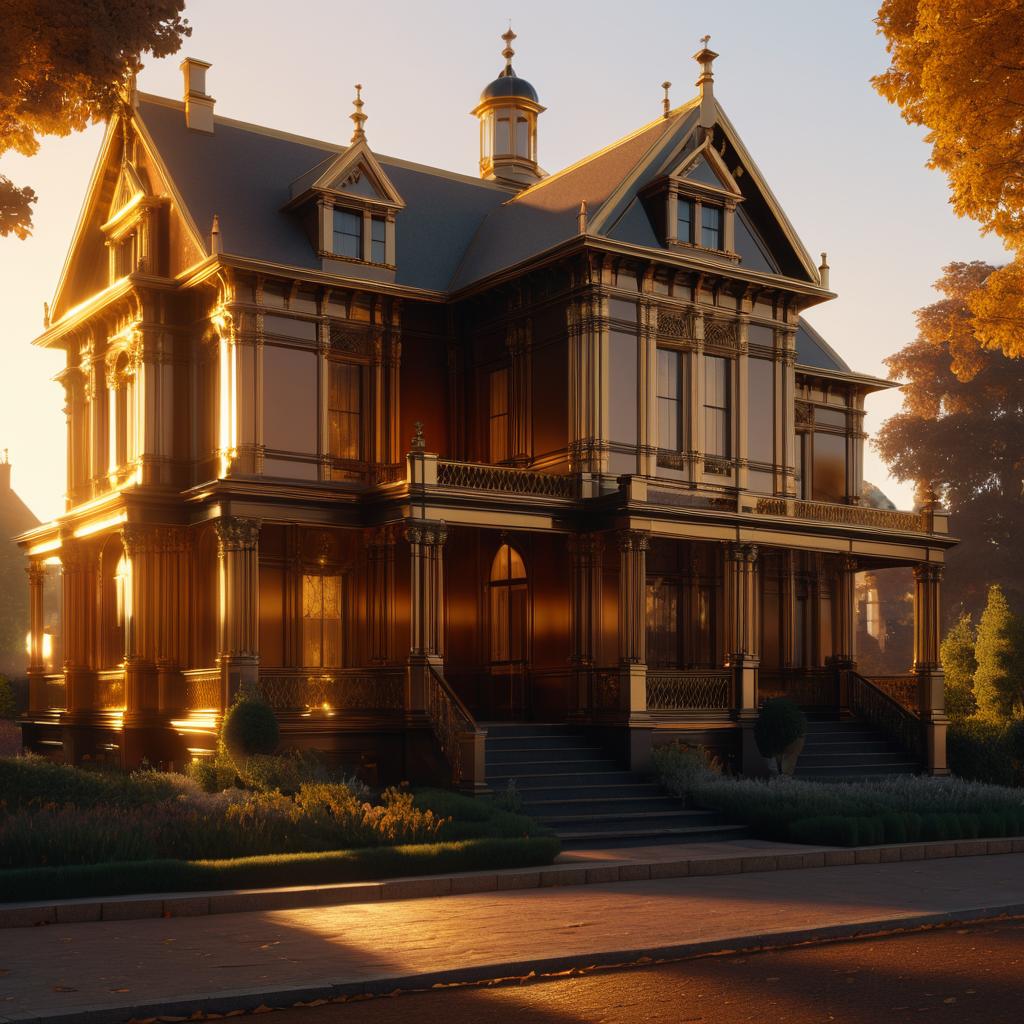 Victorian Architecture in Golden Hour Glow