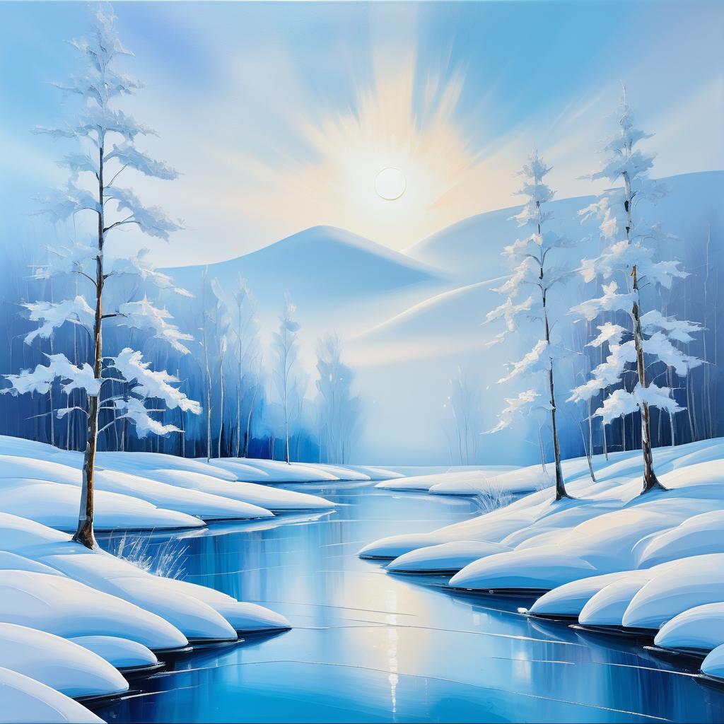 Serene Winter Landscape in Vibrant Colors