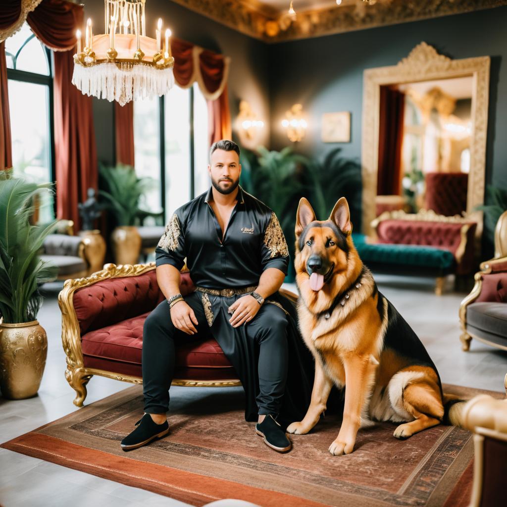 Regal German Shepherd in Luxury Daycare