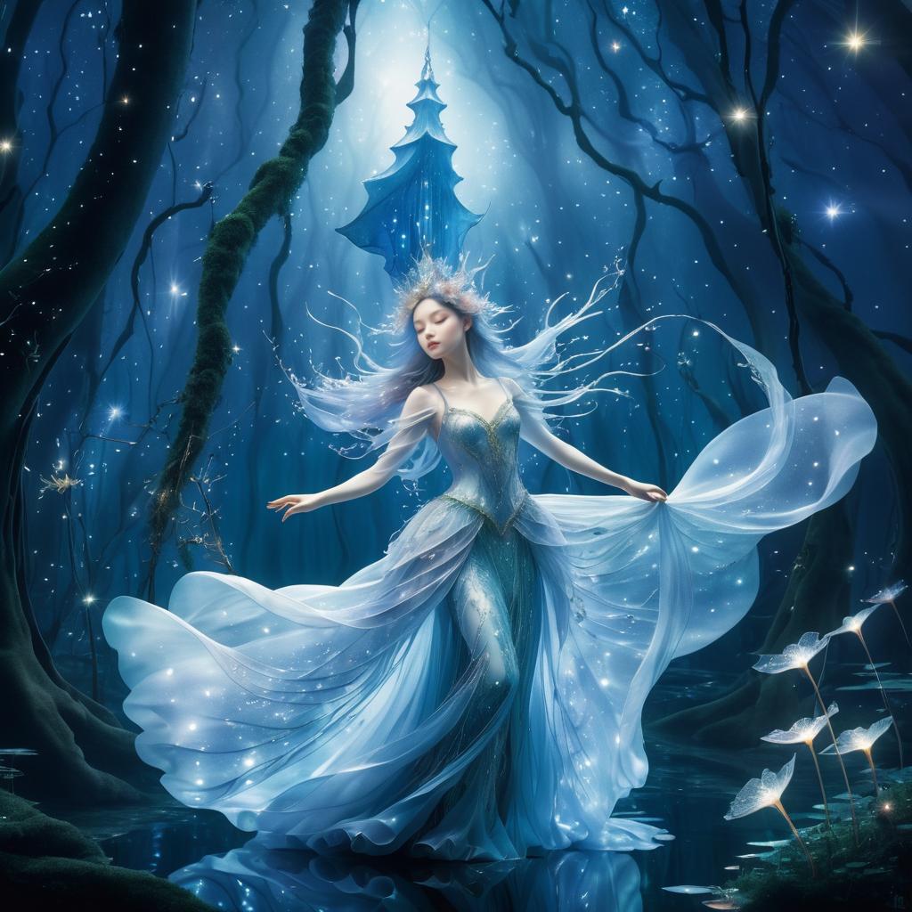 Ethereal Mermaid Dance in Enchanted Forest