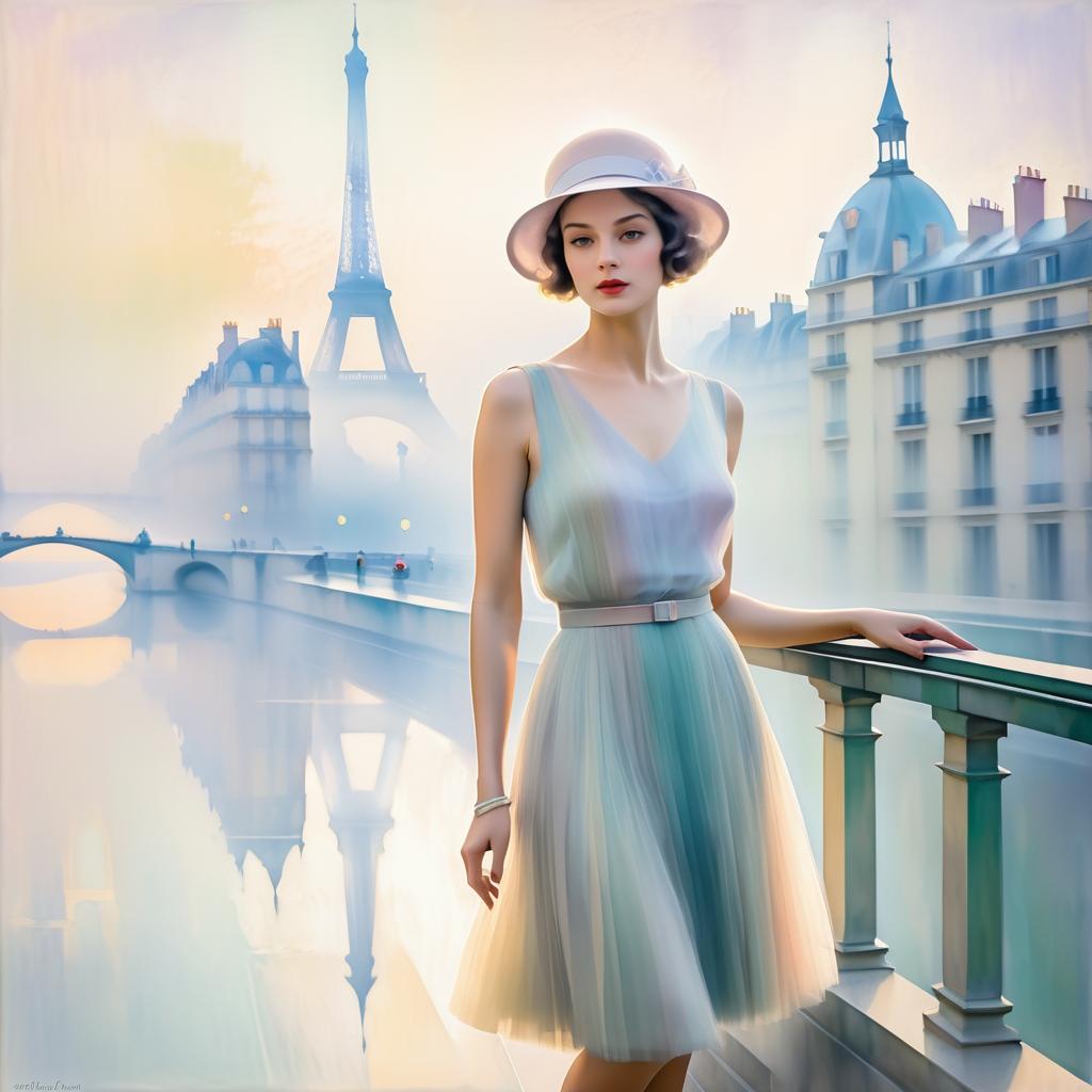 Nostalgic 1920s Parisian Portrait Art