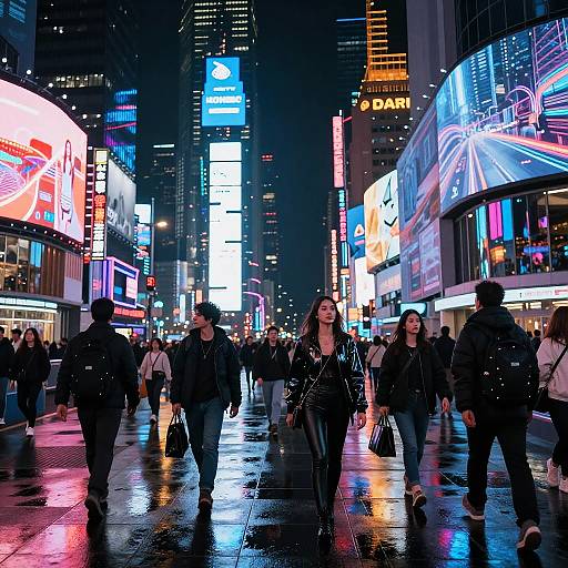 Futuristic Cyberpunk City Street Night