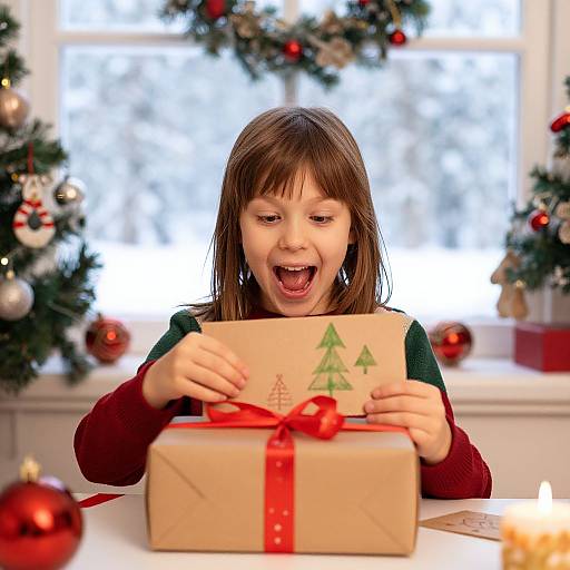 Child's Joy Opening Christmas Gift