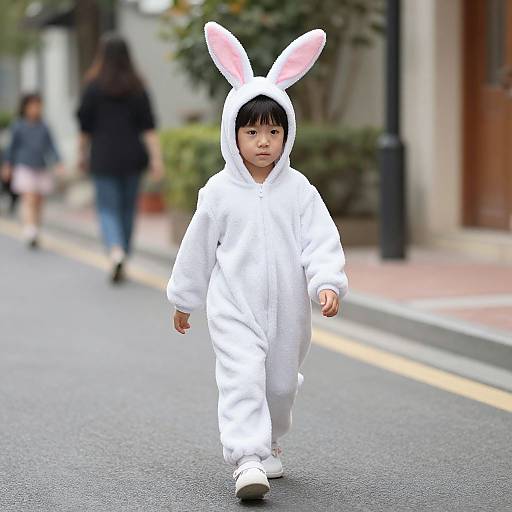 Child in Bunny Onesie Costume