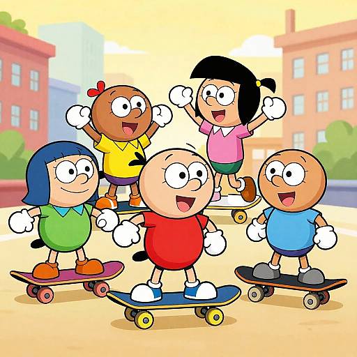 Classic Cartoon Characters in Urban Fun