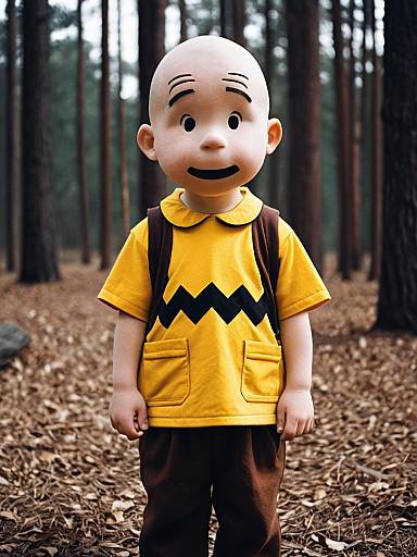 Humorous Charlie Brown Costume Portrait