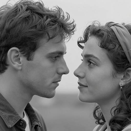 Intimate Black and White Portrait of Young Couple
