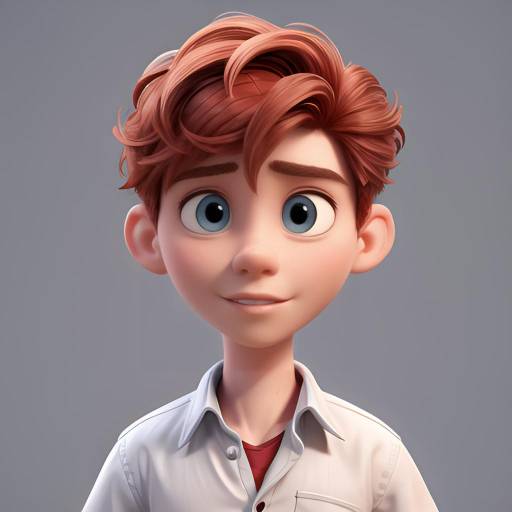 Stylized Portrait of a Red-Haired Young Man