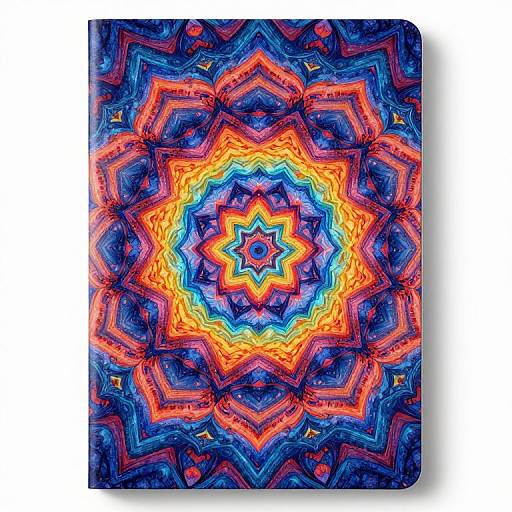 Radiant Kaleidoscopic Mandala Notebook Cover