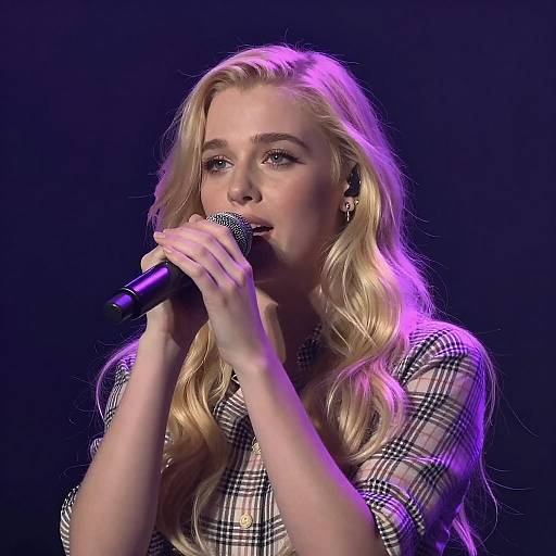 Young Woman Singing on Stage