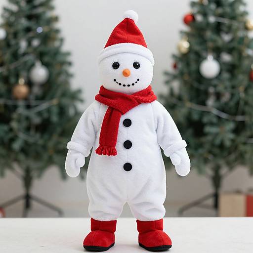 Child in Baby Snowman Costume Outdoors