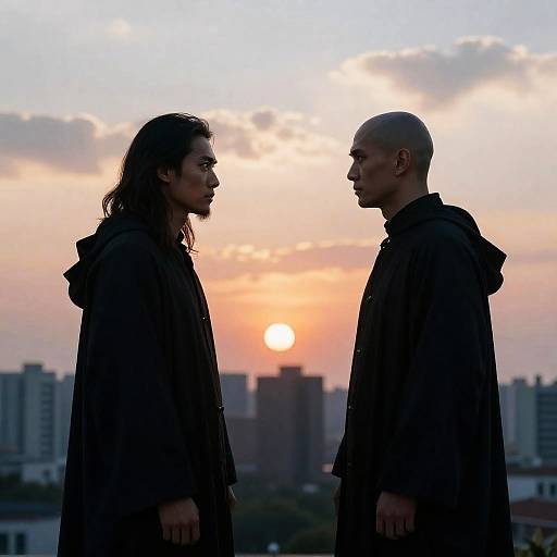 Dramatic Encounter at Sunset